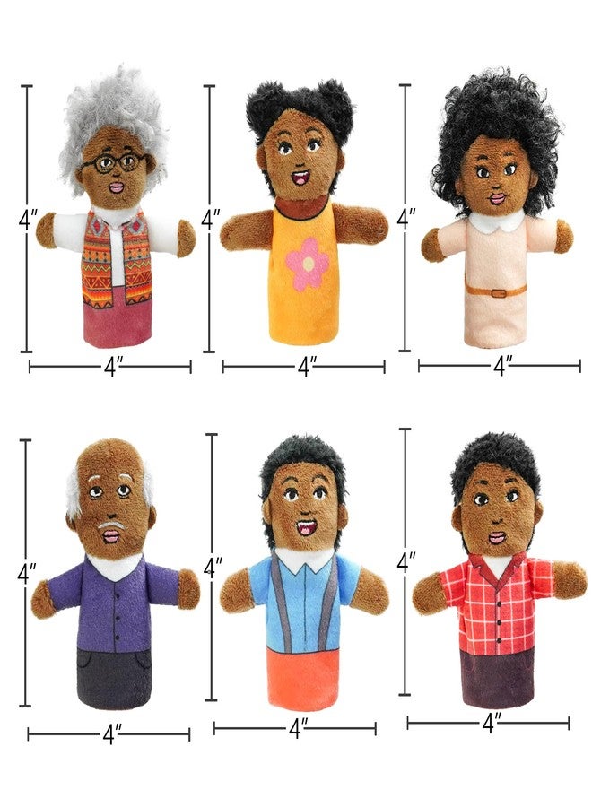 JUSTQUNSEEN Finger Puppet Family Finger Puppet,6pcs Cute Puppet Mini Plush Toys Teaching Show,Soft Puppet for Kids Family Members Role Playing Birthday Party (African Style) - Image 2
